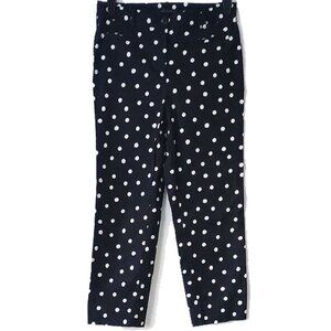 NWOT Ann Taylor Mid Rise The Ankle Pants 4/6 Black White Polka Dot 30x26